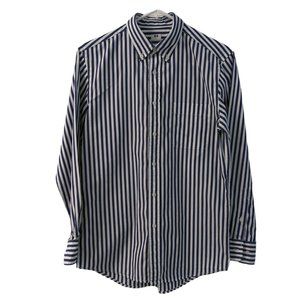 Uniqlo Extra Fine Cotton Broadcloth Long-Sleeve Shirt Blue Stripe Size S